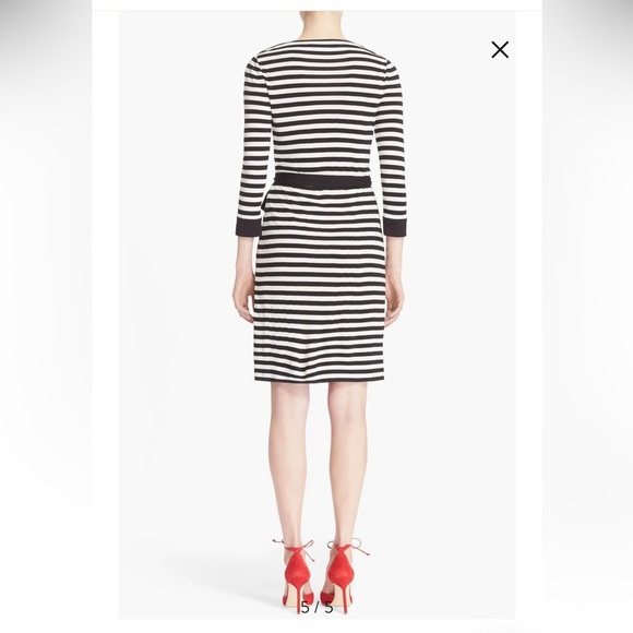 Diane Von Furstenberg Wrap Dress New Julian 2 Striped black & White size 2 - Picture 10 of 13
